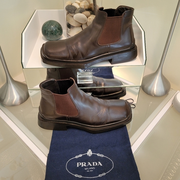 PRADA MEN'S MEN'S BOOTS, MADE IN ITALY, USA Size 7 GREAT DESIGN. - Picture 2 of 8